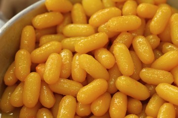 A lot of gold egg yolks drops