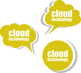 cloud technology. Set of stickers, labels, tags. vector