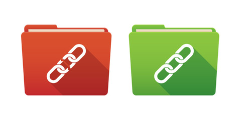 Folder icon set with chains