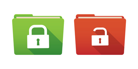 Folder icon set with lock pads