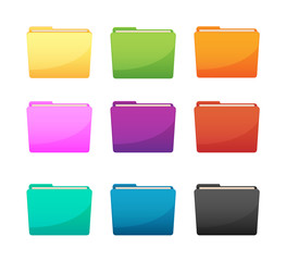 Folder icon color set - obrazy, fototapety, plakaty