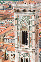 Fototapeta na wymiar bell tower of cathedral church, Florence, Italy