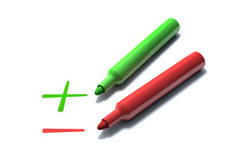 Filzstifte rot grün