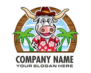 cowboy bull logo image vector