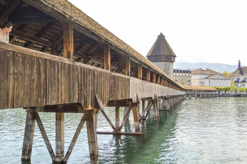Chapel Bridge Kapellbrucke in Lucerne, Switzerland.