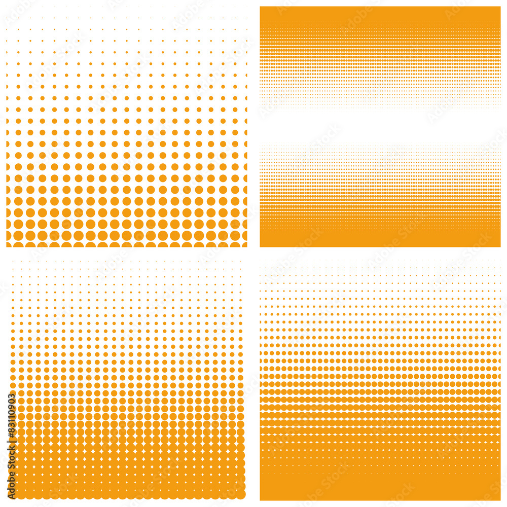 Poster vector halftone dots. orange dots on white background.
