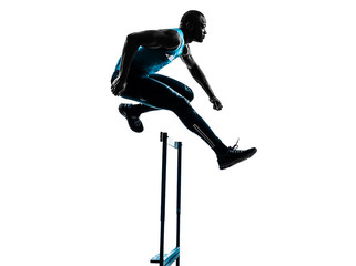 man hurdler runner  silhouette