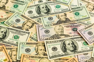 Viele Dollar Geldscheine