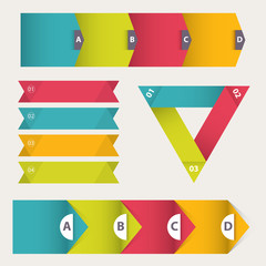 Colorful Flat Step by Step Infographics. vector 