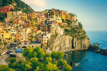 Fototapeta na wymiar Town on the rocks Cinque Terre Liguria Italy