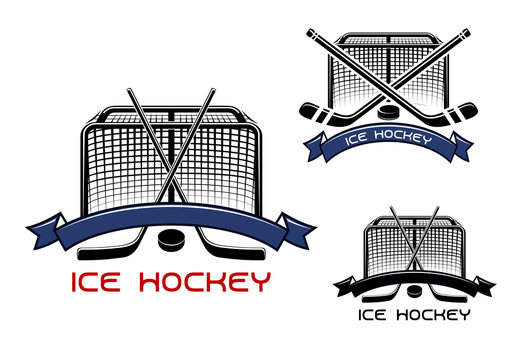 Ice hockey game sports symbols