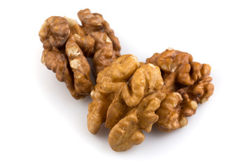 Walnuts isolated on white background