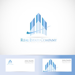 Blue real estate logo design