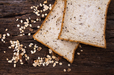 cereal and black sesame bread with whole grain cereal flakes whi