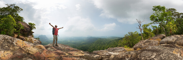 Hiker on the rock