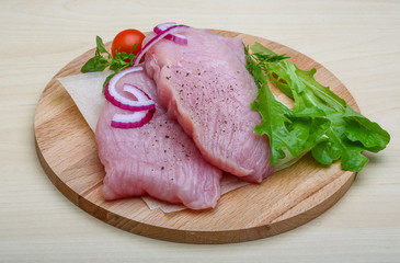 Raw turkey steak