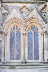 Obraz premium Gothic window closeup, Wells, Somerset, England