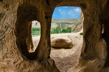 Caves in Cavusin monastery, Cappadocia, Turkey