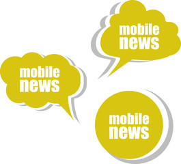 mobile news. Set of stickers, labels, tags. vector