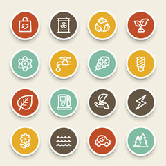 Green ecology web icons set