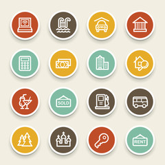 Travel web icons set