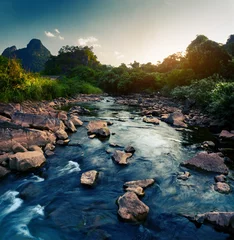 Selbstklebende Fototapete Waldfluss Fluss im Park