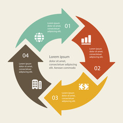 Vector infographic. Template for cycle diagram, graph, presentat