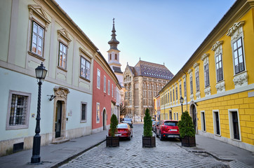 Narrow street on Castle Hill in Budapest, Hungary - 83118519