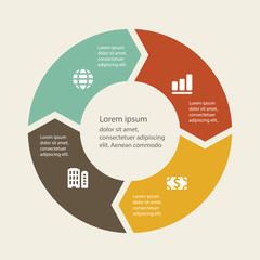 Vector infographic. Template for cycle diagram, graph, presentat