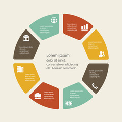 Vector infographic. Template for cycle diagram, graph, presentat