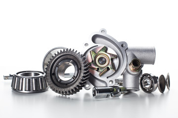Car engine parts isolated