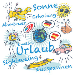 Strichmännchen im Urlaub