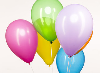 Colorful Balloons on Light Gray Background