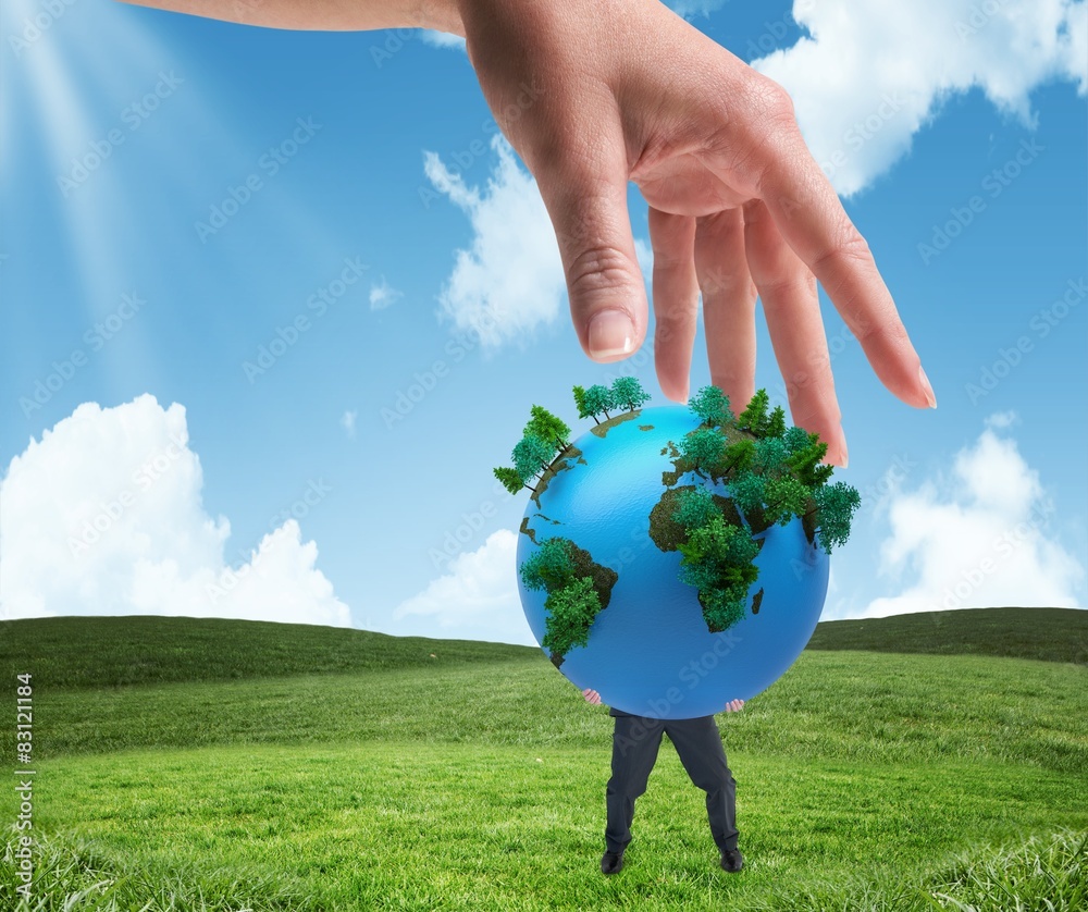 Aufkleber composite image of hand showing