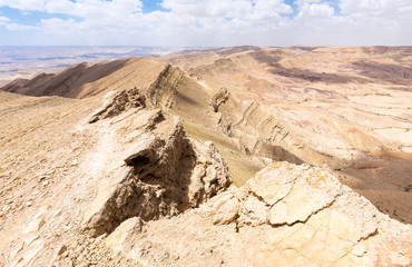 Fototapeta na wymiar Desert crater cliffs mountains.