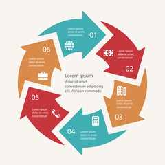 Business infographic template set. Vector illustration for cycle