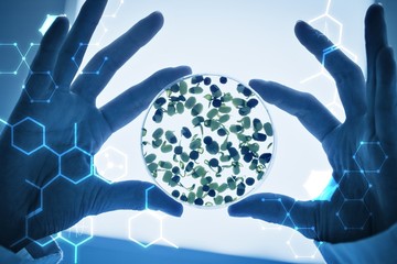 Composite image of science graphic