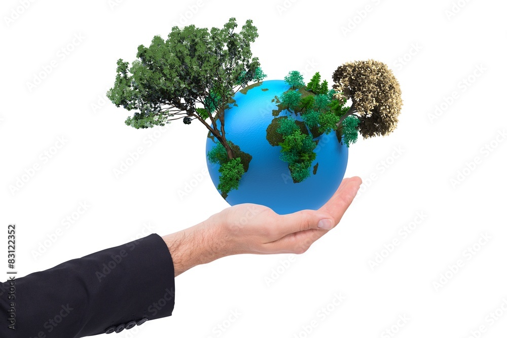 Aufkleber Composite image of close up of businessman with empty hand open