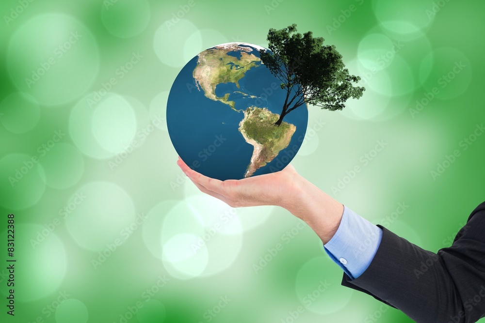 Aufkleber Composite image of close up of businessman with empty hand open