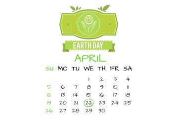 Composite image of april calendar