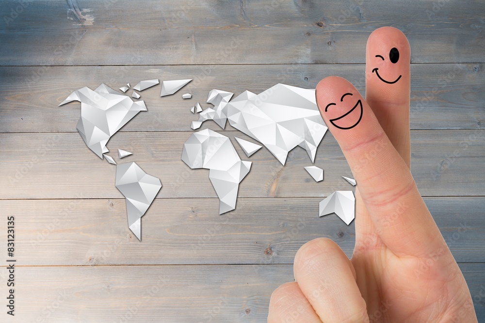 Poster composite image of fingers smiling