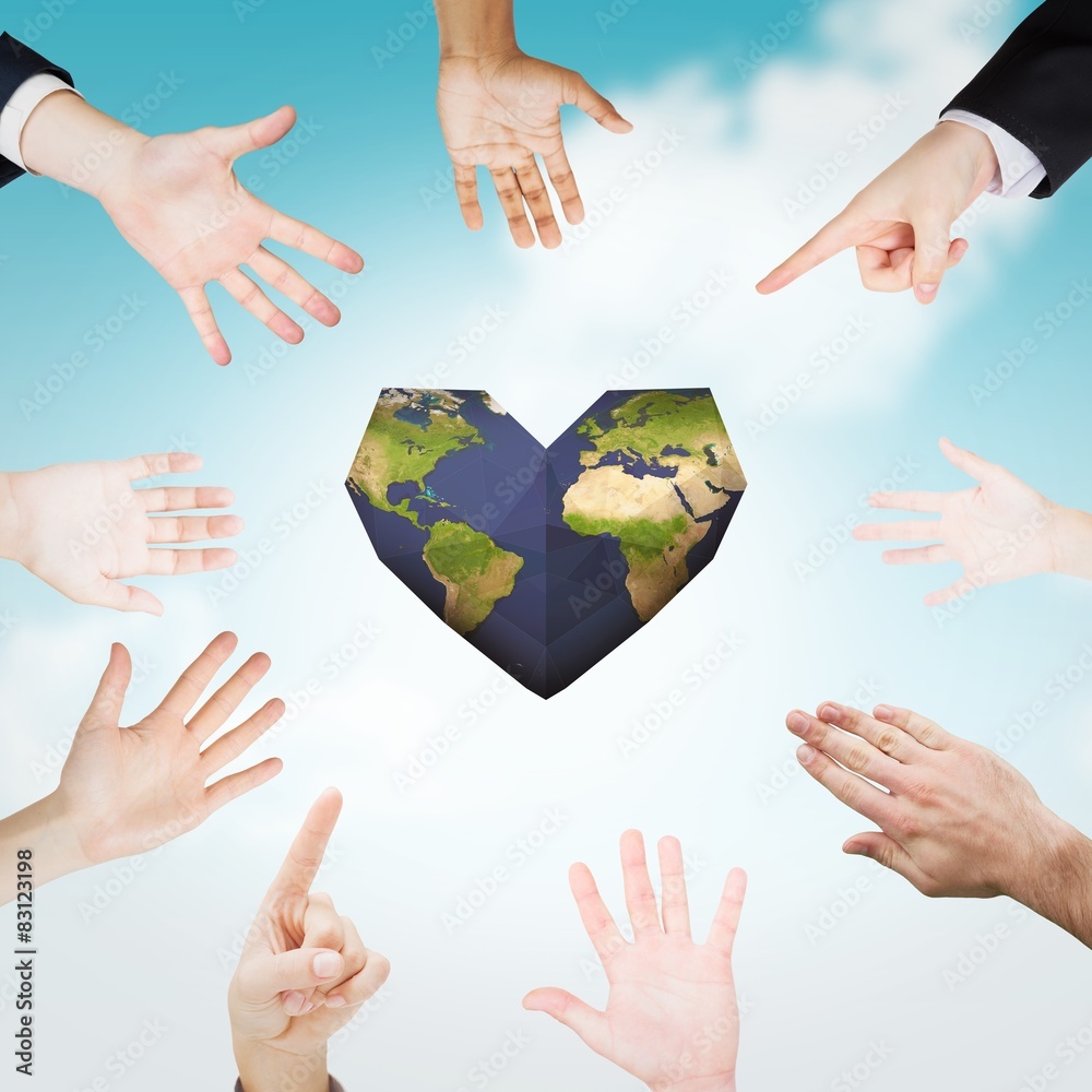 Poster composite image of hands presenting