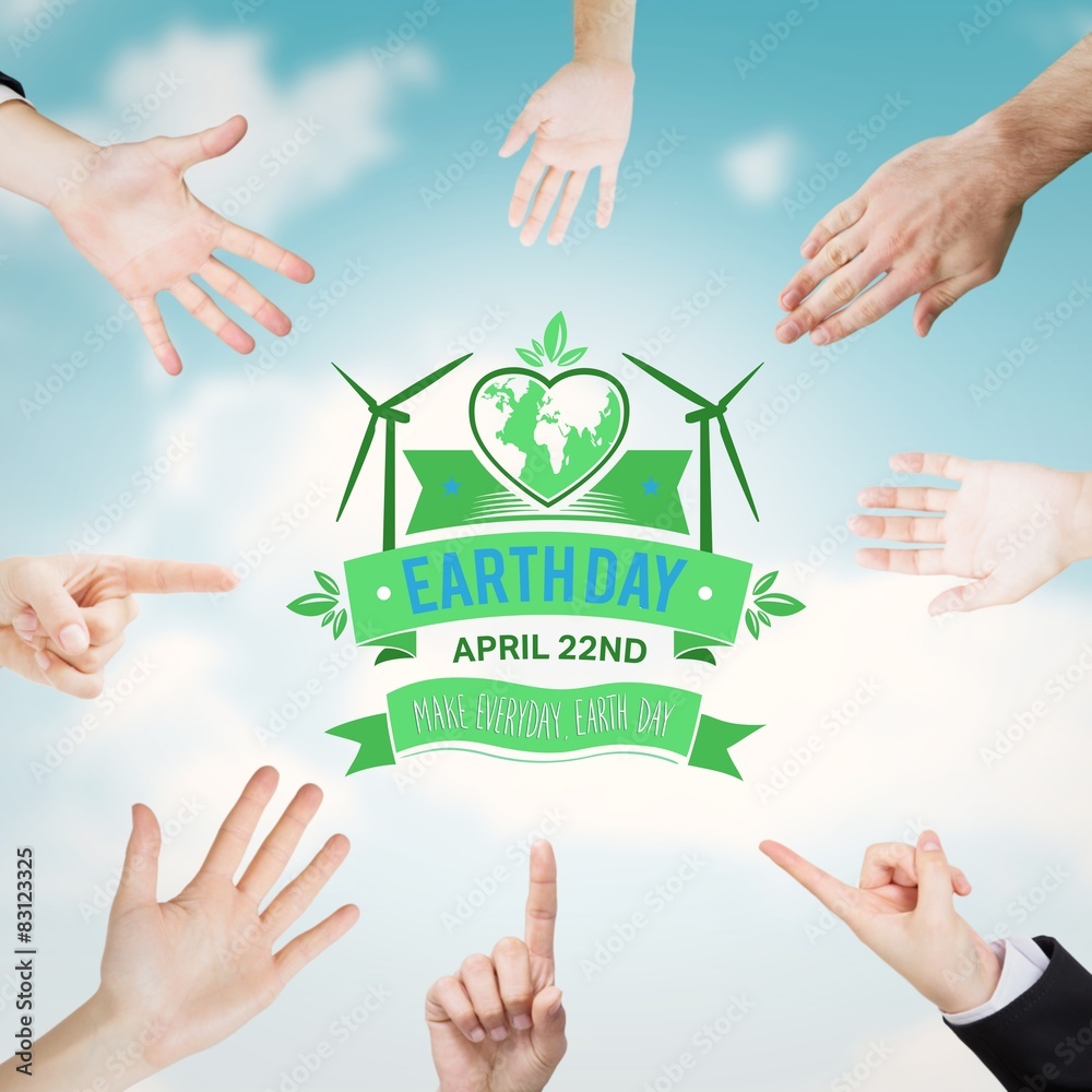 Poster composite image of hands presenting