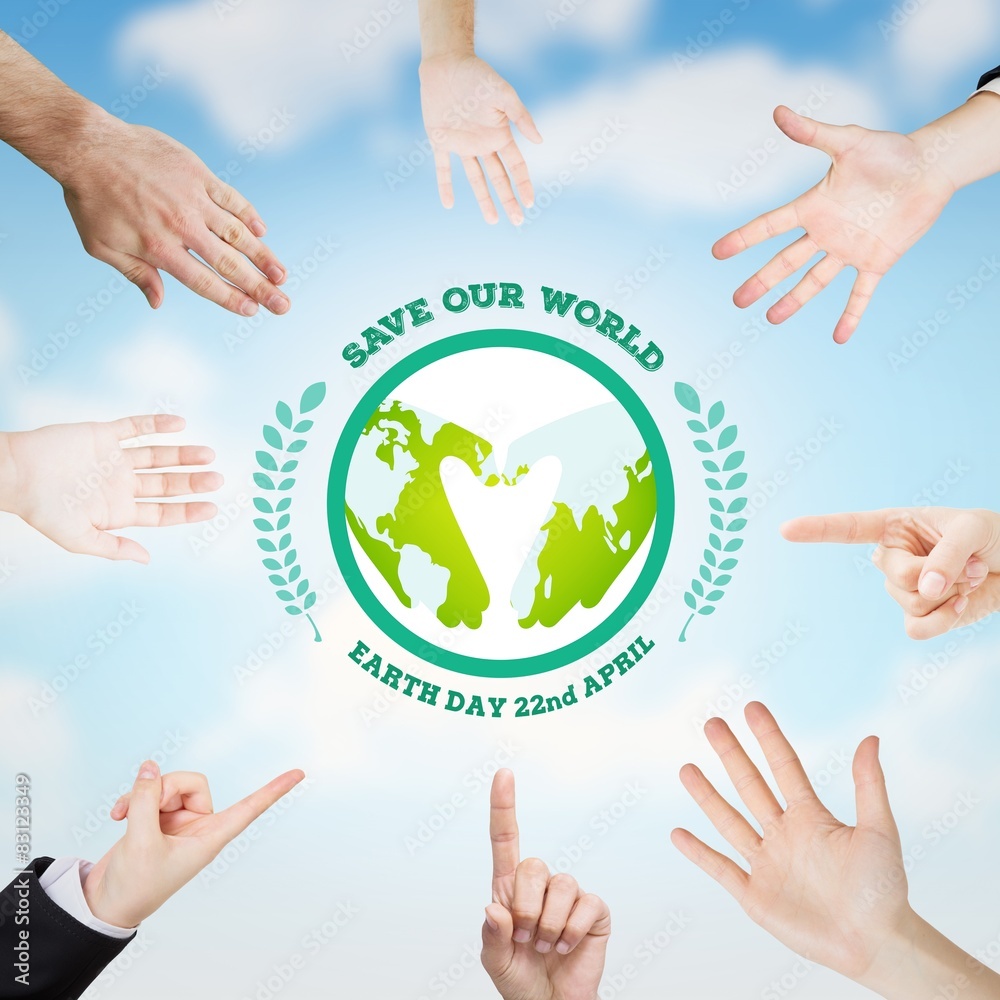 Poster composite image of hands presenting