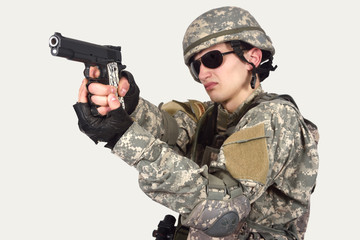 soldier with gun
