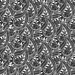 Ornamental seamless pattern. Vector black and white texture