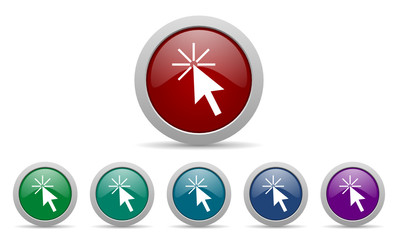 click here vector icon set