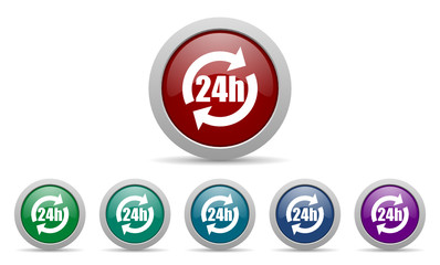 24h vector icon set