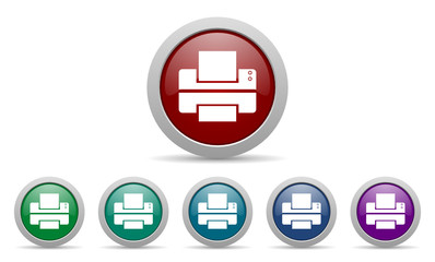 printer vector icon set