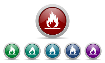 flame vector icon set